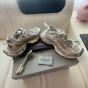 Balenciaga Cream and Gray Athletic Shoes